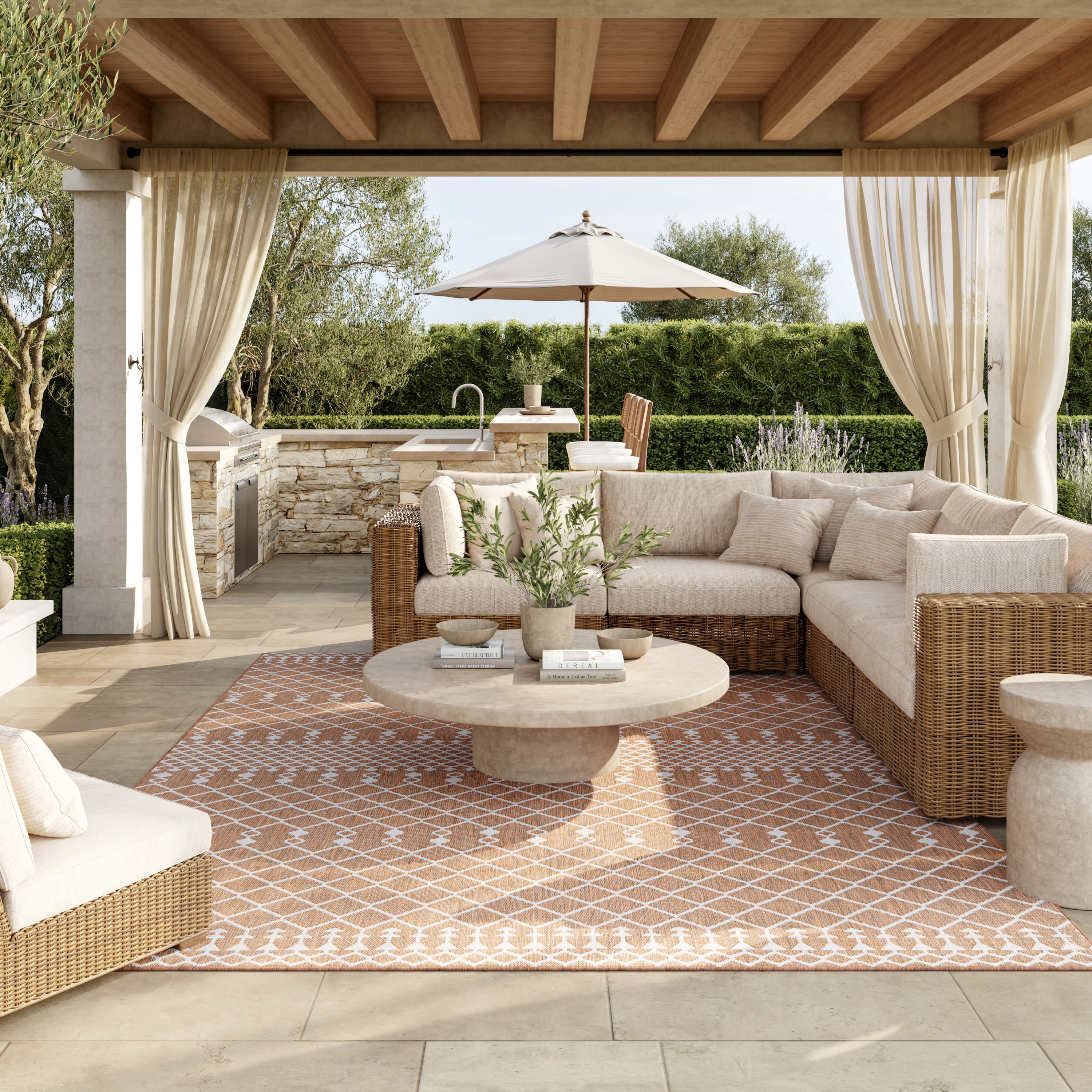Nourison Positano 7' x 10' Jute Modern Rug