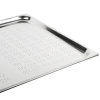 Double-wide perforated stainless steel steam table tray
