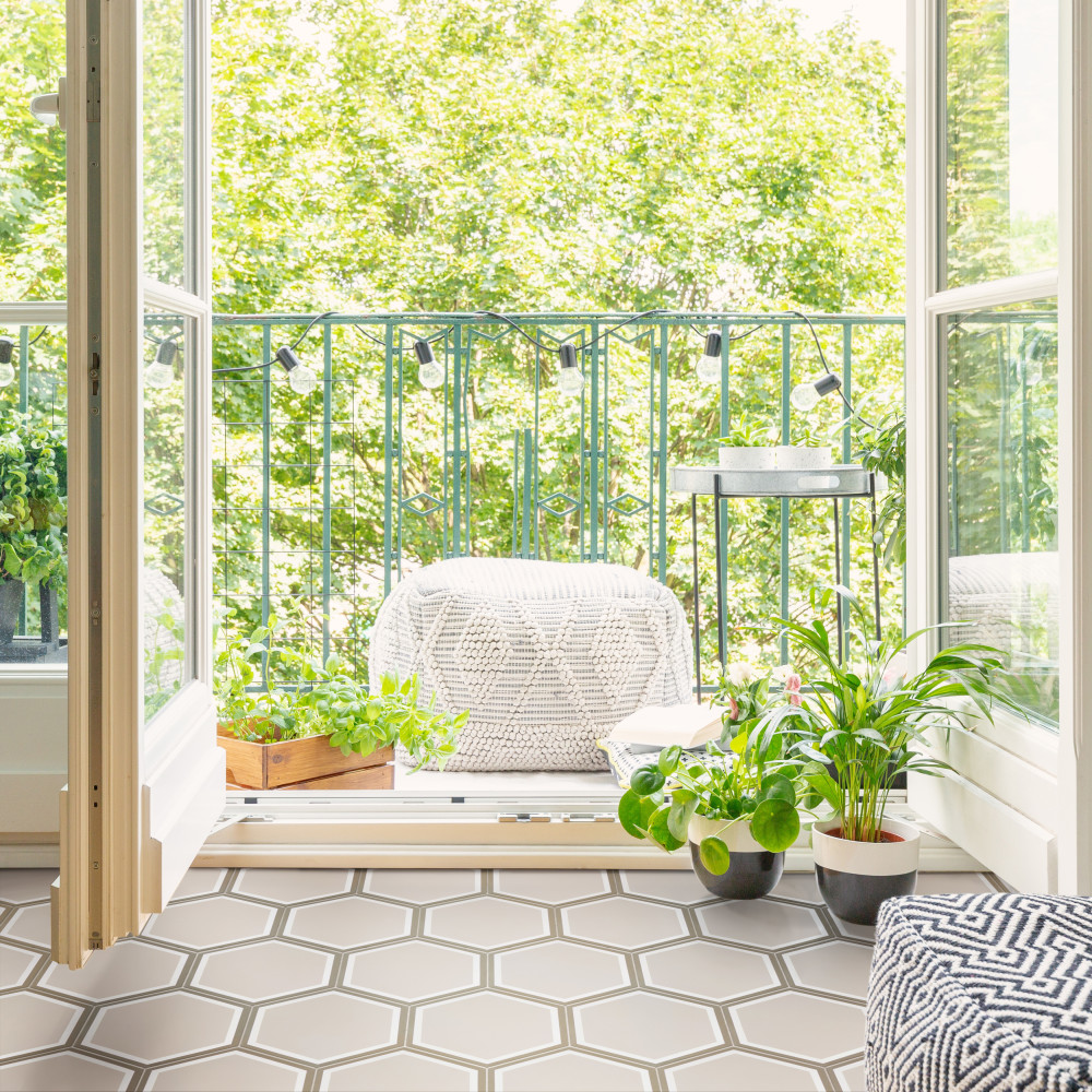Cemento Hex Holland Channel 7-7/8 in. x 9 in. Cement Floor and Wall Tile