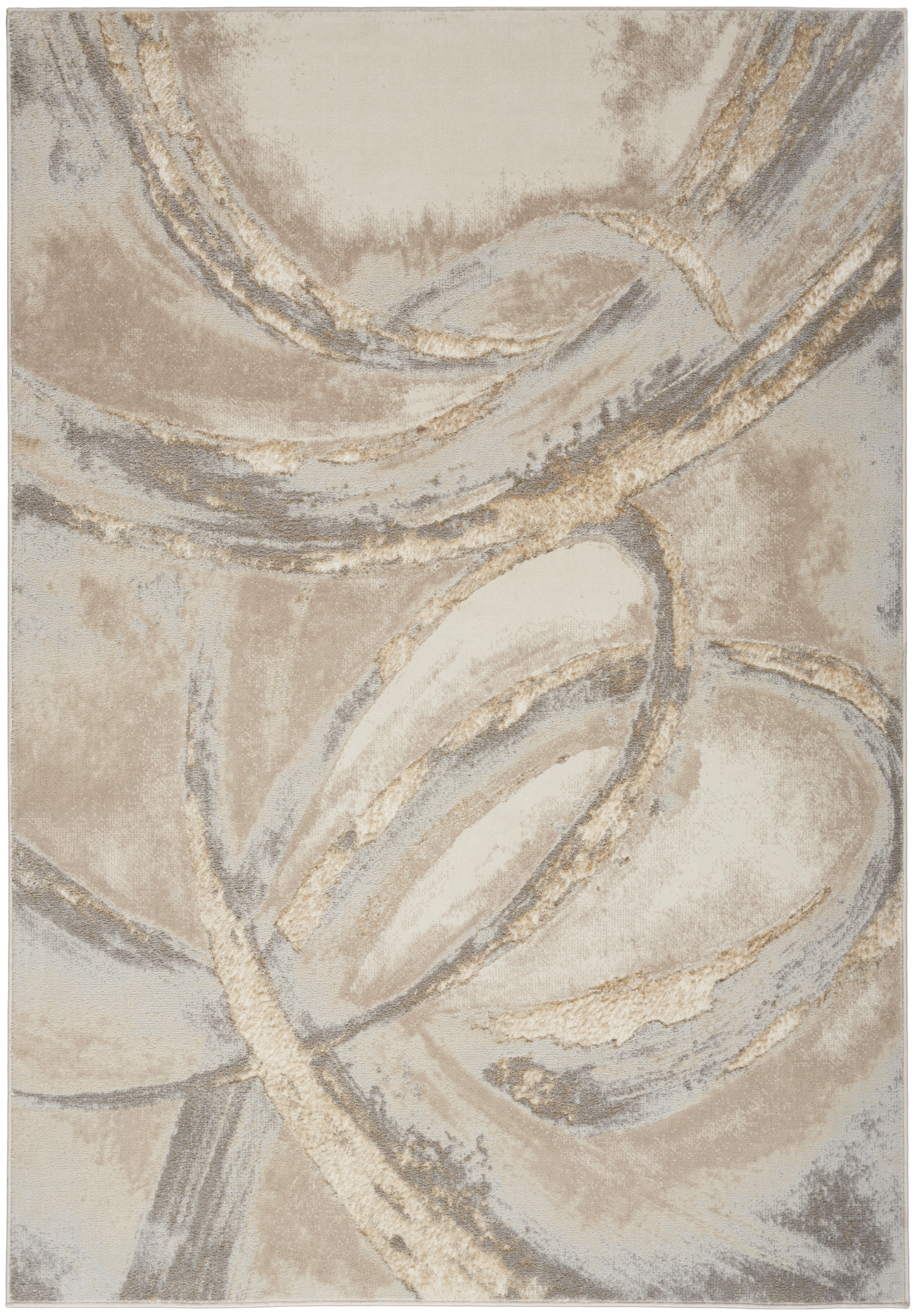 Nourison Splash 5'3" x 7'3" Beige Grey Modern Indoor Rug