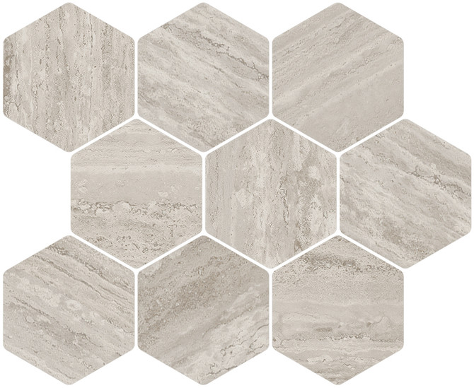 IN.CONTRO In Grey 11×13 Hexagon Mosaic Natural Rectified