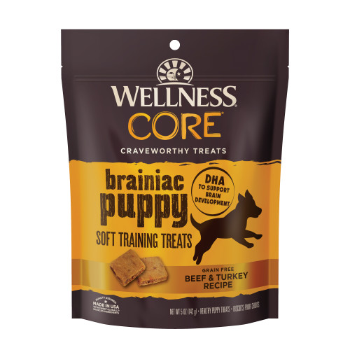 Wellness CORE Brainiac Puppy Treats Beef & Turkey Front packaging