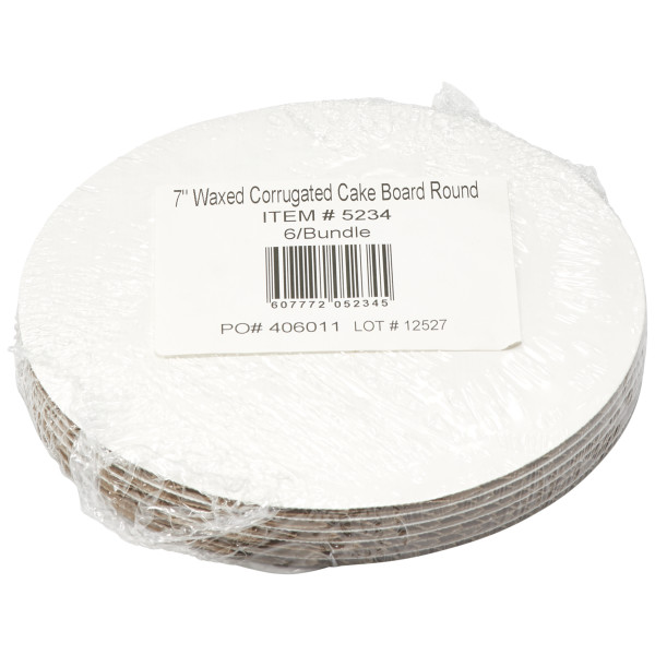 7" Round Waxed Corrugated Cake Board