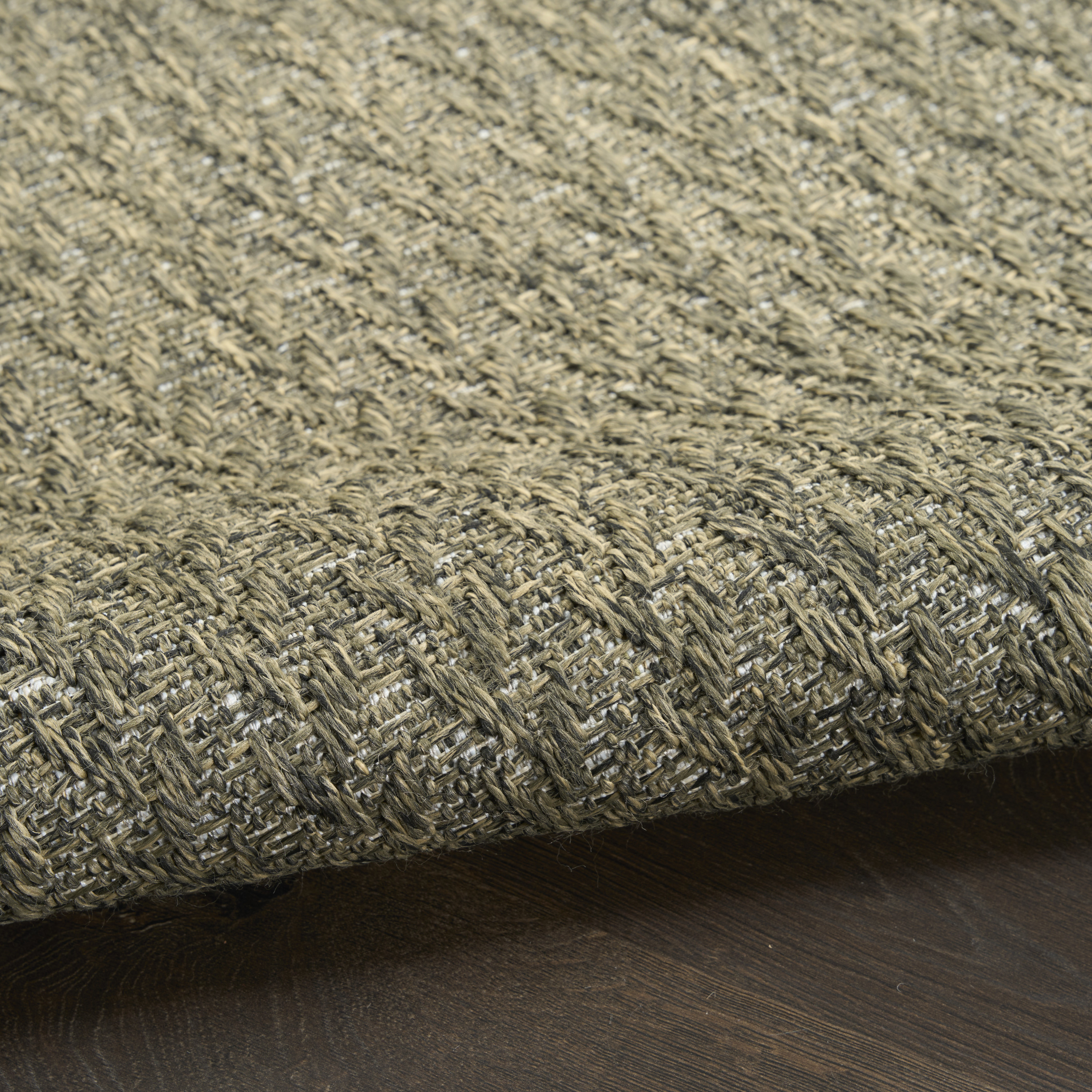 Nourison Tulum 8' x Round Olive Outdoor Rug