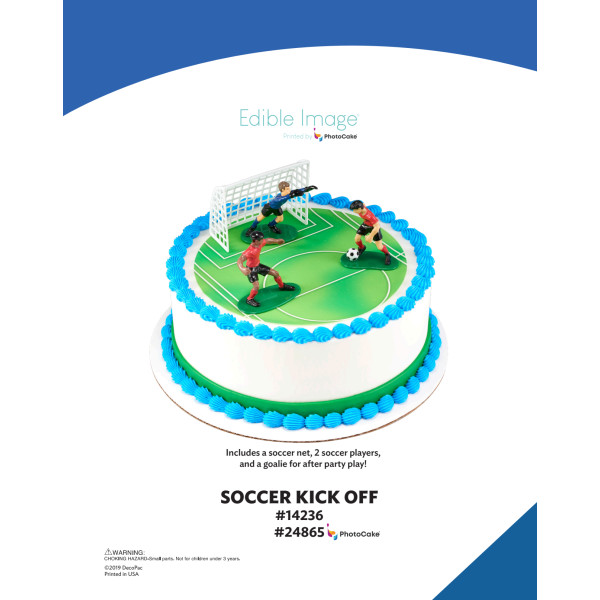 Soccer Kick Off The Magic of Cakes® PhotoCake® Enhanced Round Background Page