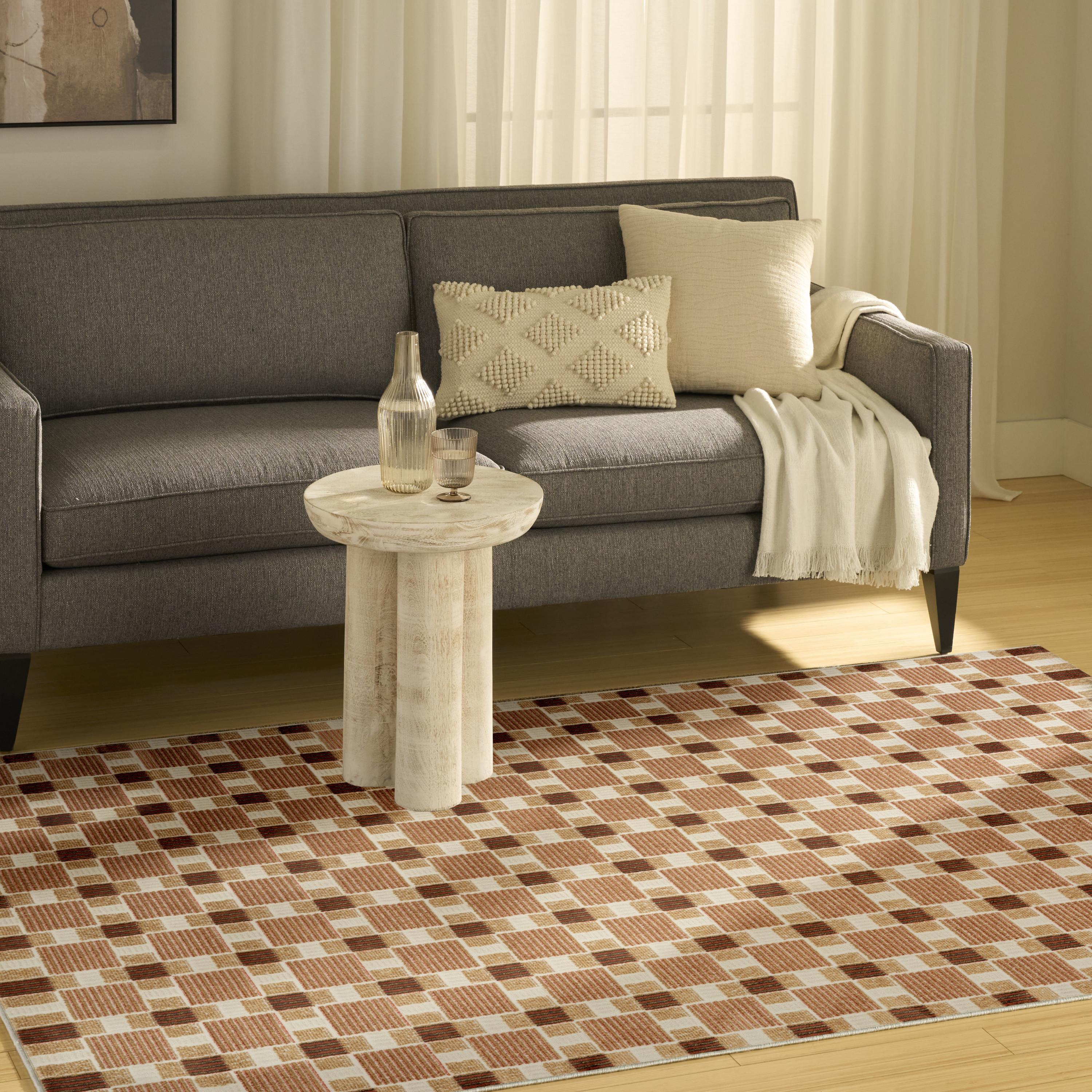 Nourison Nordic 4' x 6' Rust Modern Indoor Rug