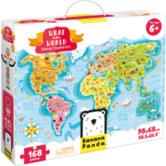 What in the World Young Explorers Jumbo Floor Puzzle, 168 Pieces, Age 6+