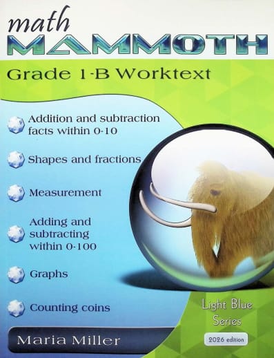 Math Mammoth Grade 1-B Worktext (2026, Full Color)