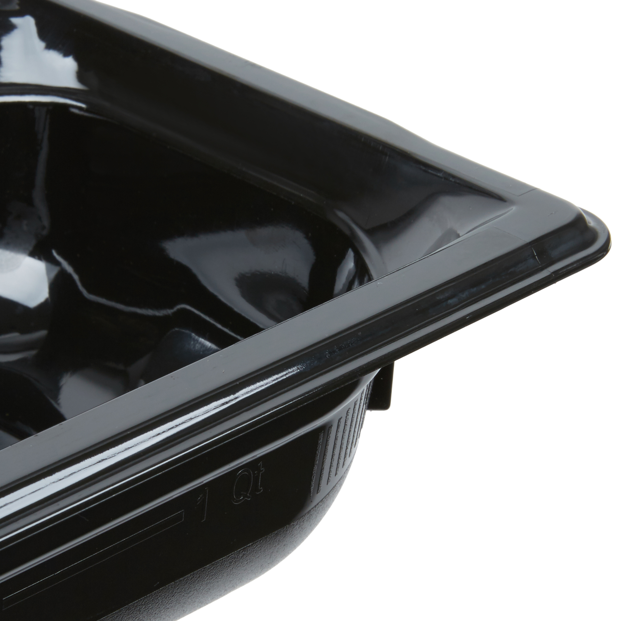 Third-size 2 1/2-inch-deep Super Pan® high-temperature plastic pan in black