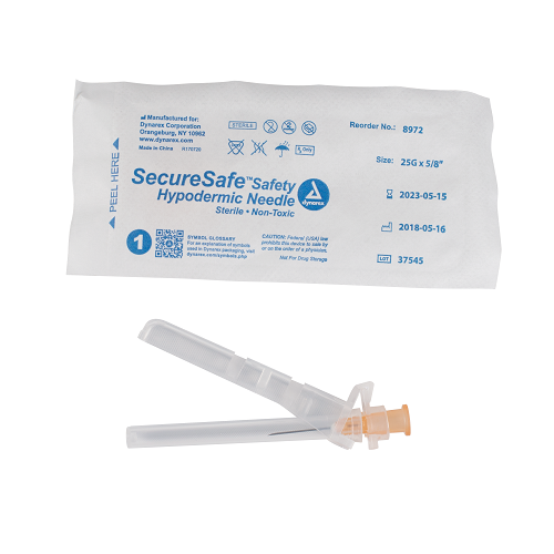 SecureSafe™ Safety Hypodermic Needle 25G, 5/8