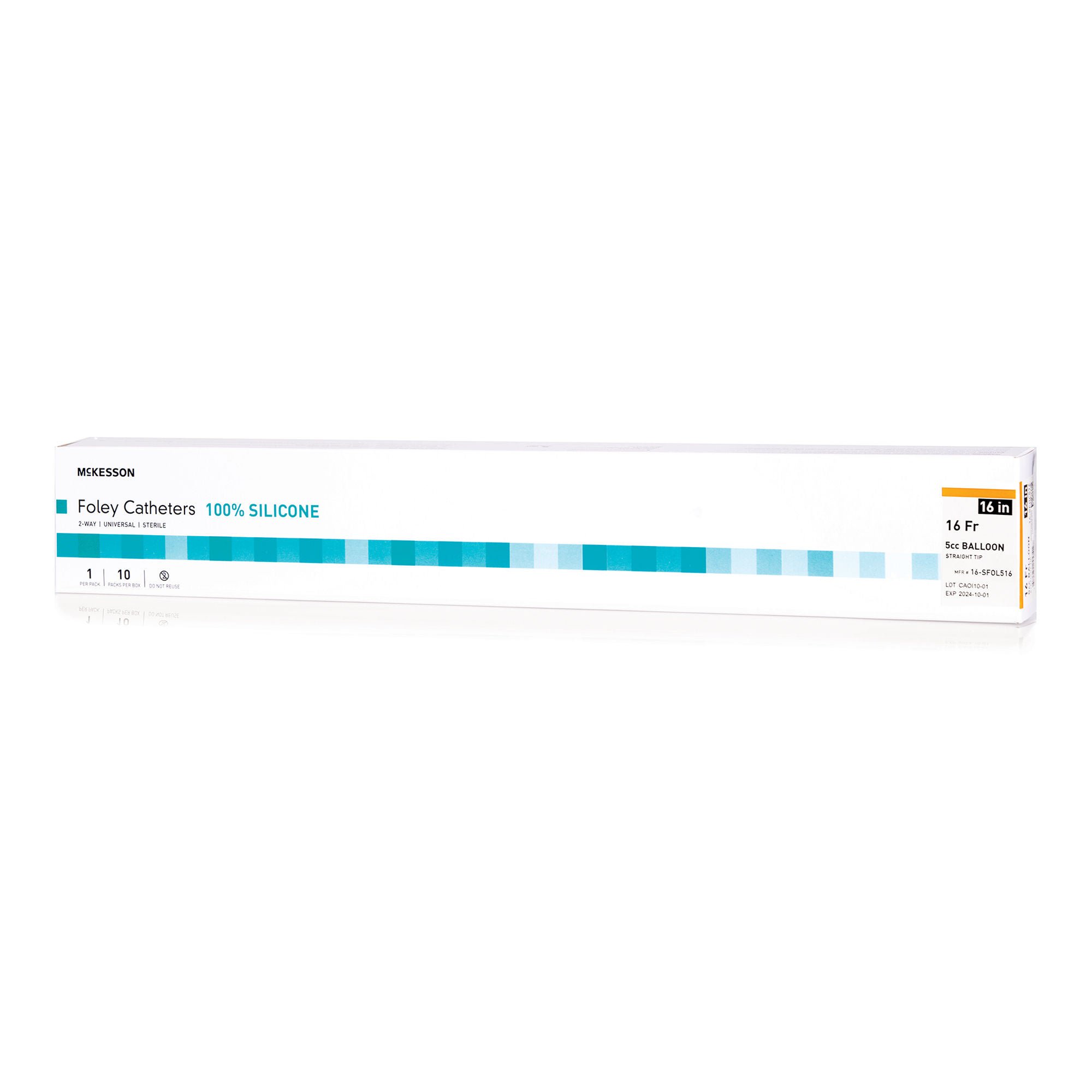 McKesson Silicone Foley Catheter, Straight Tip, 5cc, 16 Fr.