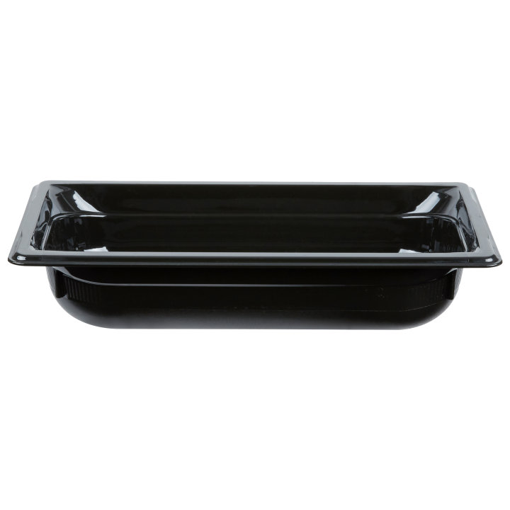Third-size 2 1/2-inch-deep Super Pan® high-temperature plastic pan in black