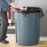 Rubbermaid Commercial, VENTED BRUTE, 55 gal, Resin, Gray, Round, Receptacle
