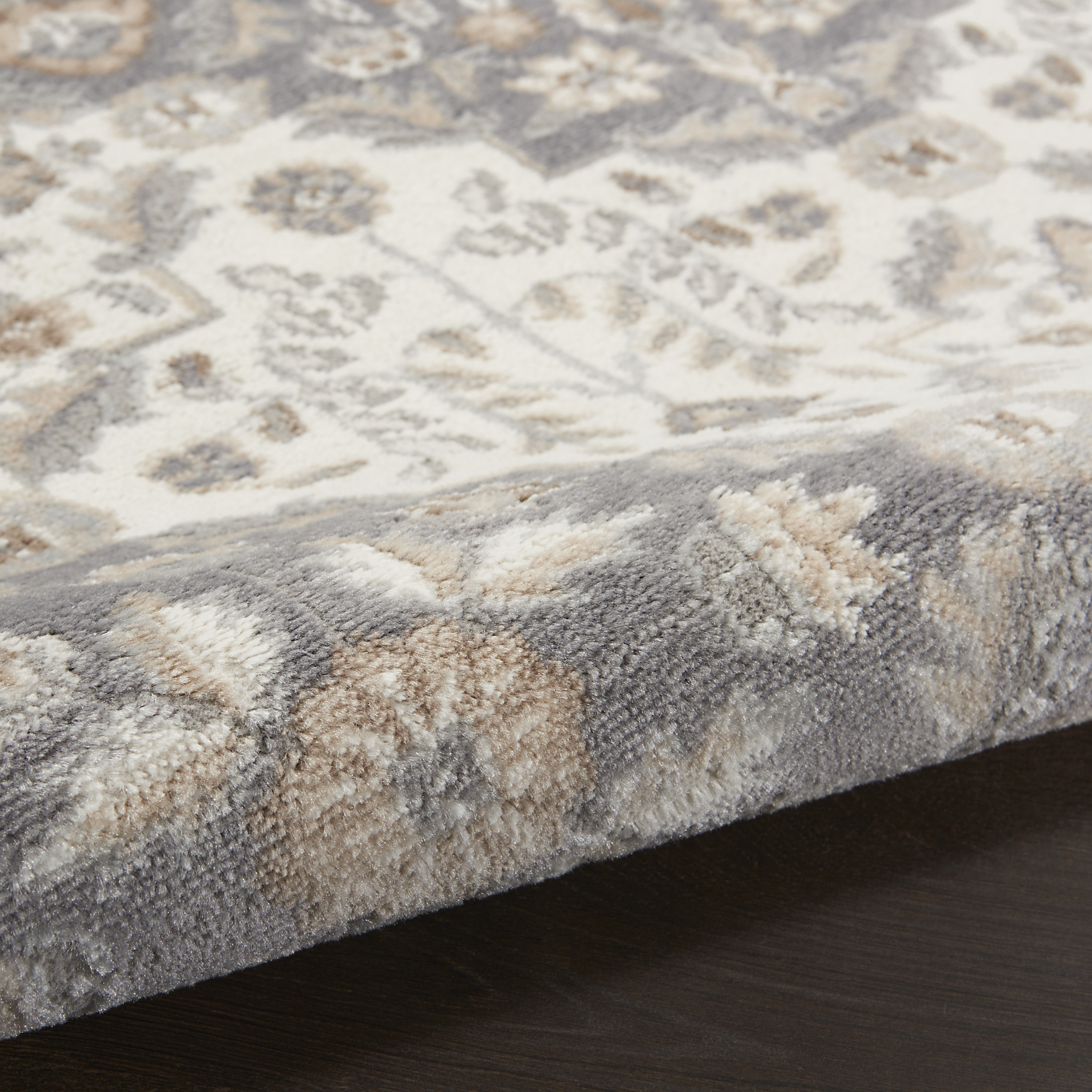 Nourison Elation 2'3" x 7'6" Ivory Grey Transitional Indoor Rug