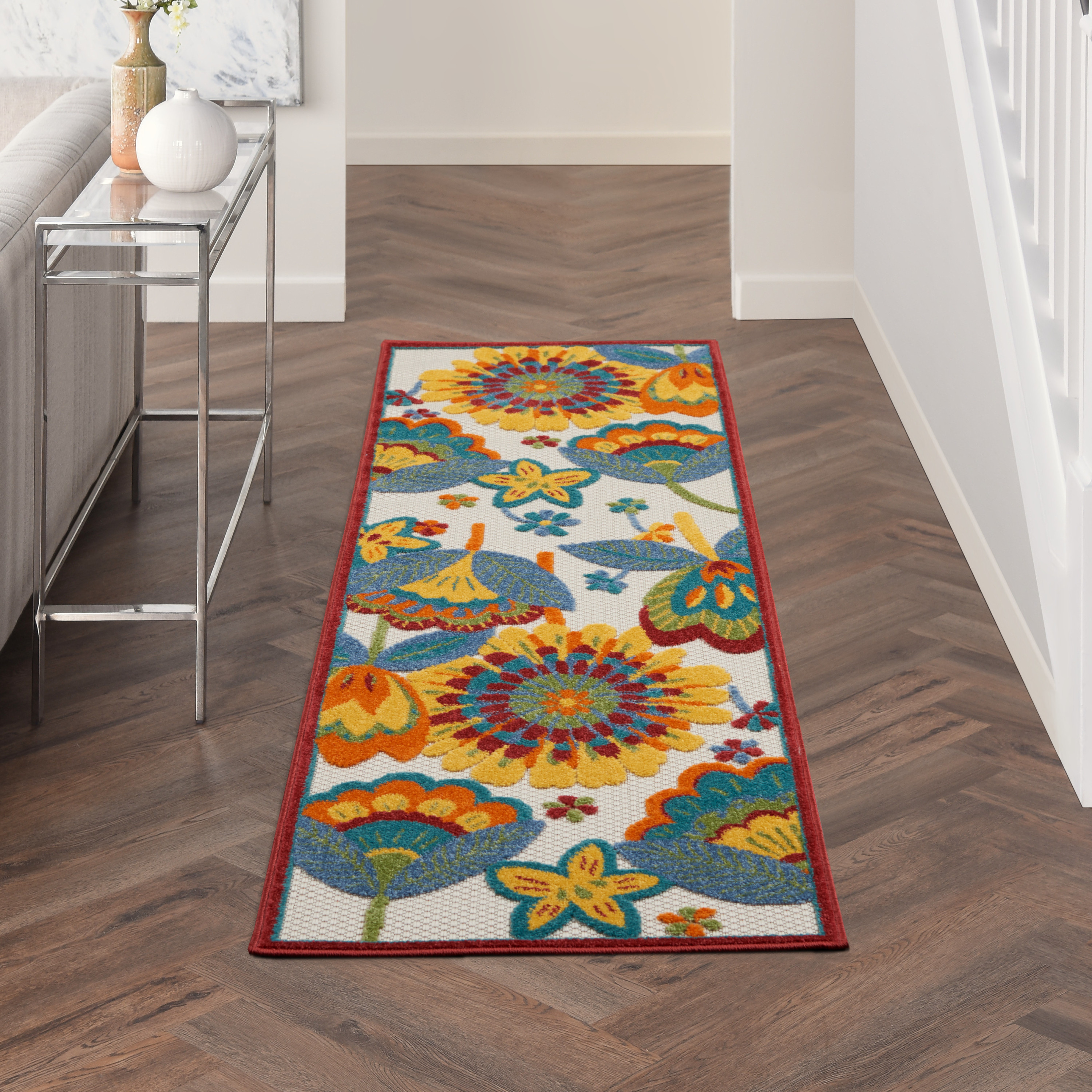Nourison Aloha 2'3" x 8' Multicolor Contemporary Rug