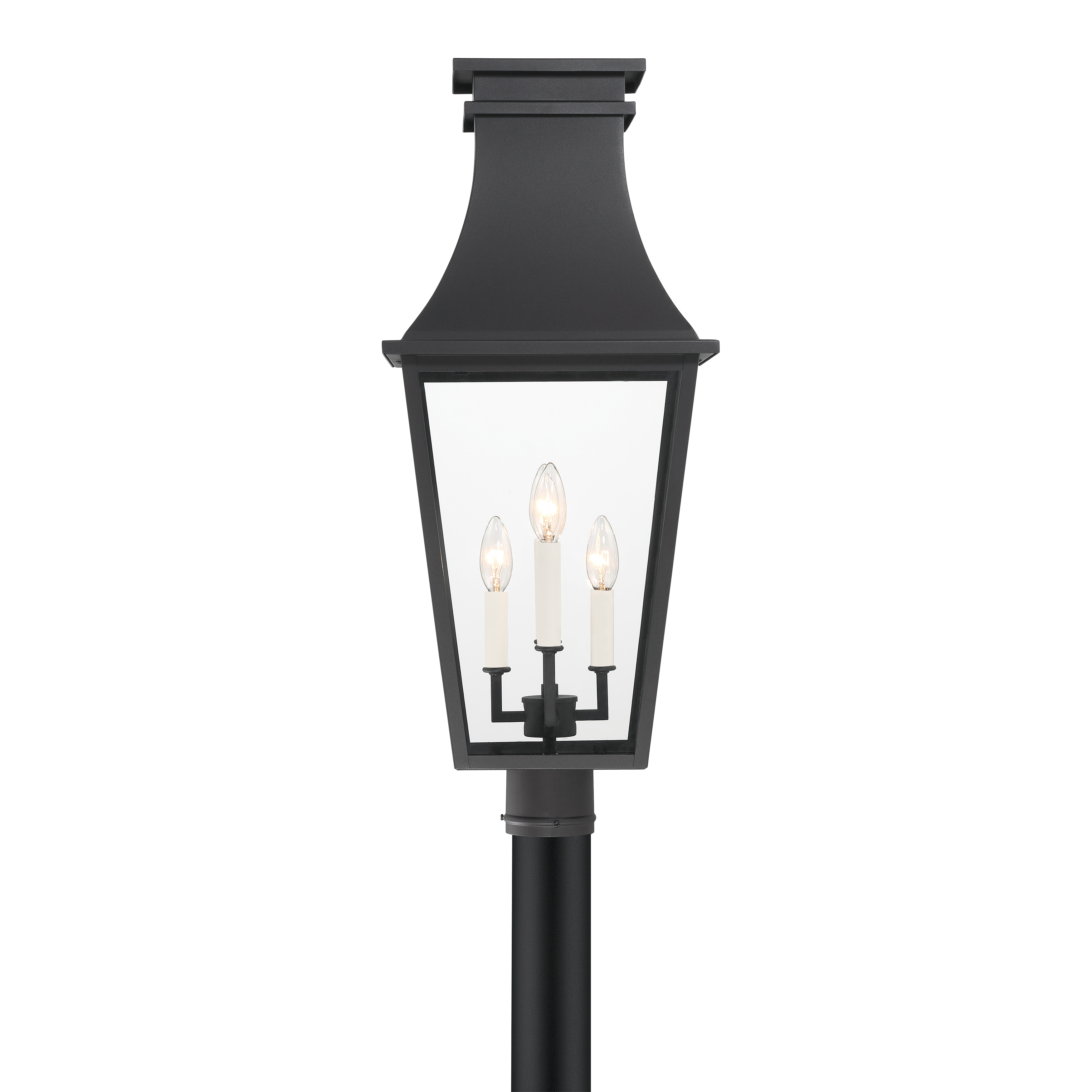 4 Light Outdoor 12" Post Mount in Sand Coal Finish With Clear Glass - alternate view