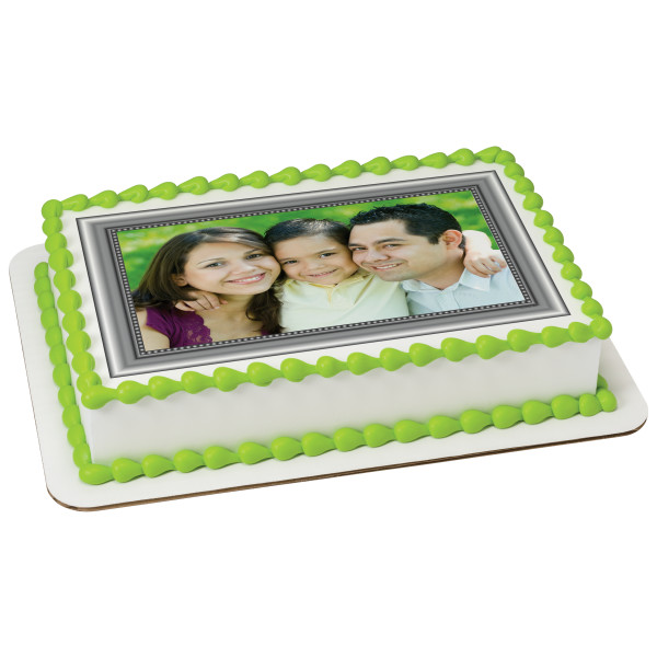 Silver Frame PhotoCake® Edible Image® Frame