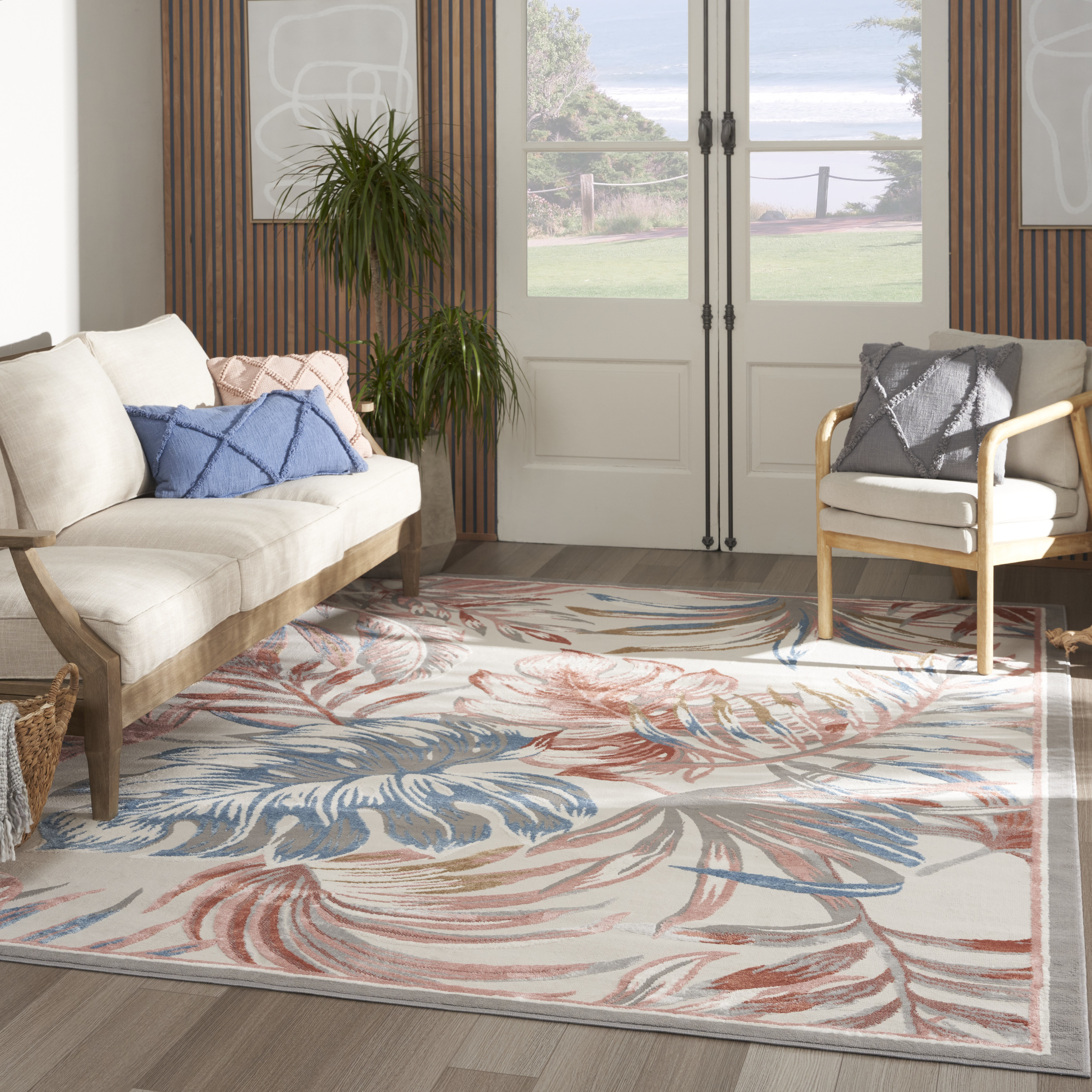 Nourison Seaside 7'10" x 9'10" Multicolor Tropical Indoor Rug
