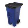 Rubbermaid Commercial, BRUTE, 32 gal, Resin, Blue, Square, Receptacle