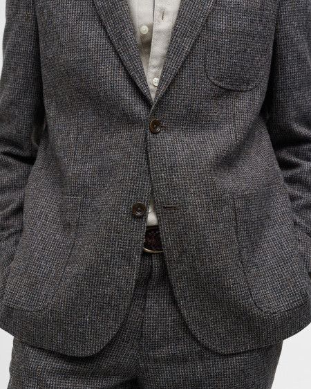 Textured Tweed Suit Jacket