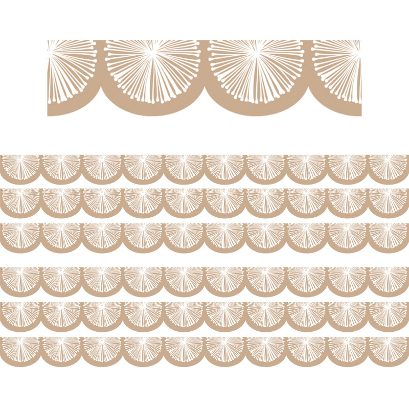 Natural Poms Scalloped Die-Cut Border Trim, 35 Feet Per Pack, 6 Packs