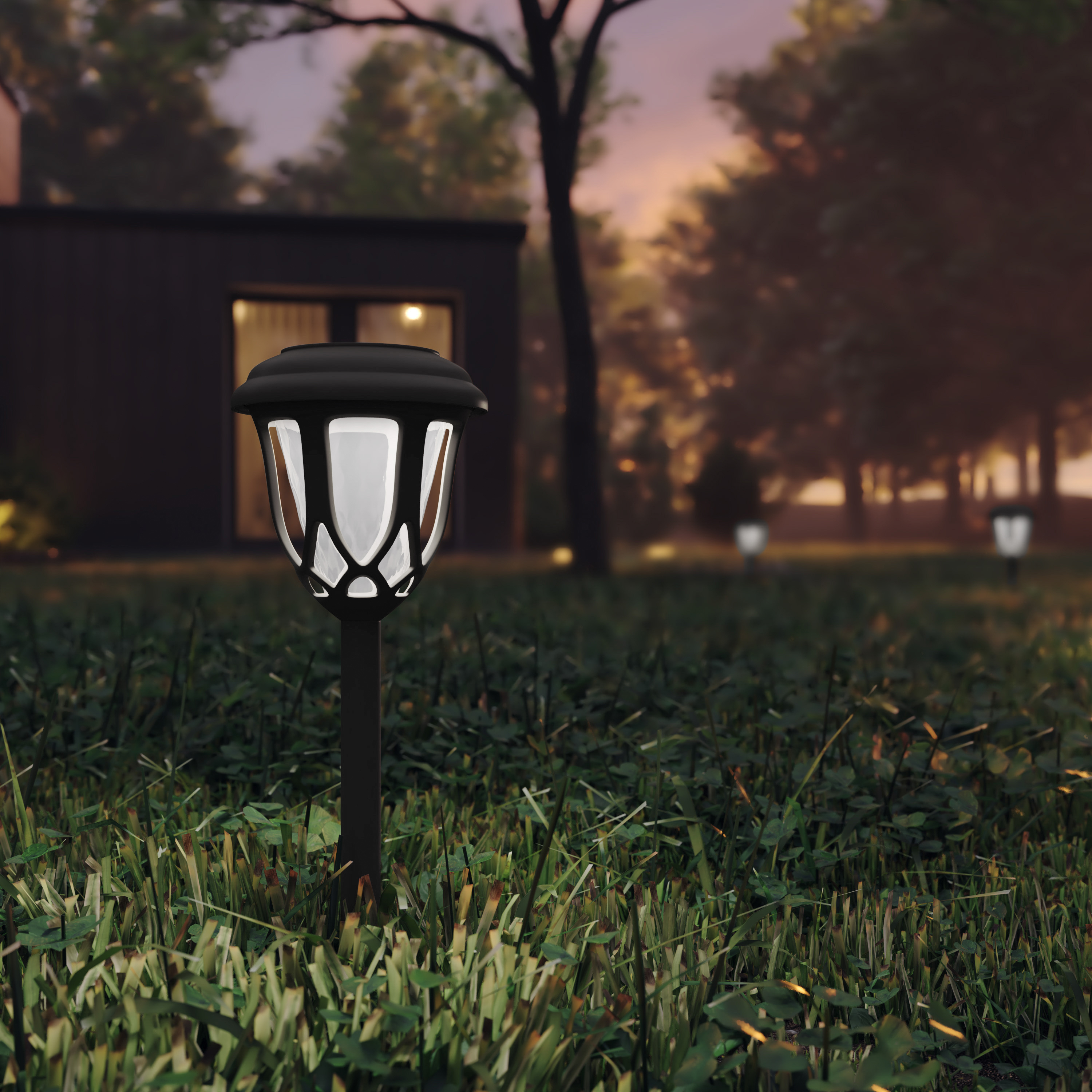 Carney Set of 8 Black Flared Solar LED Lights, Decorative Solar Powered Lands... - Picture 12 of 20