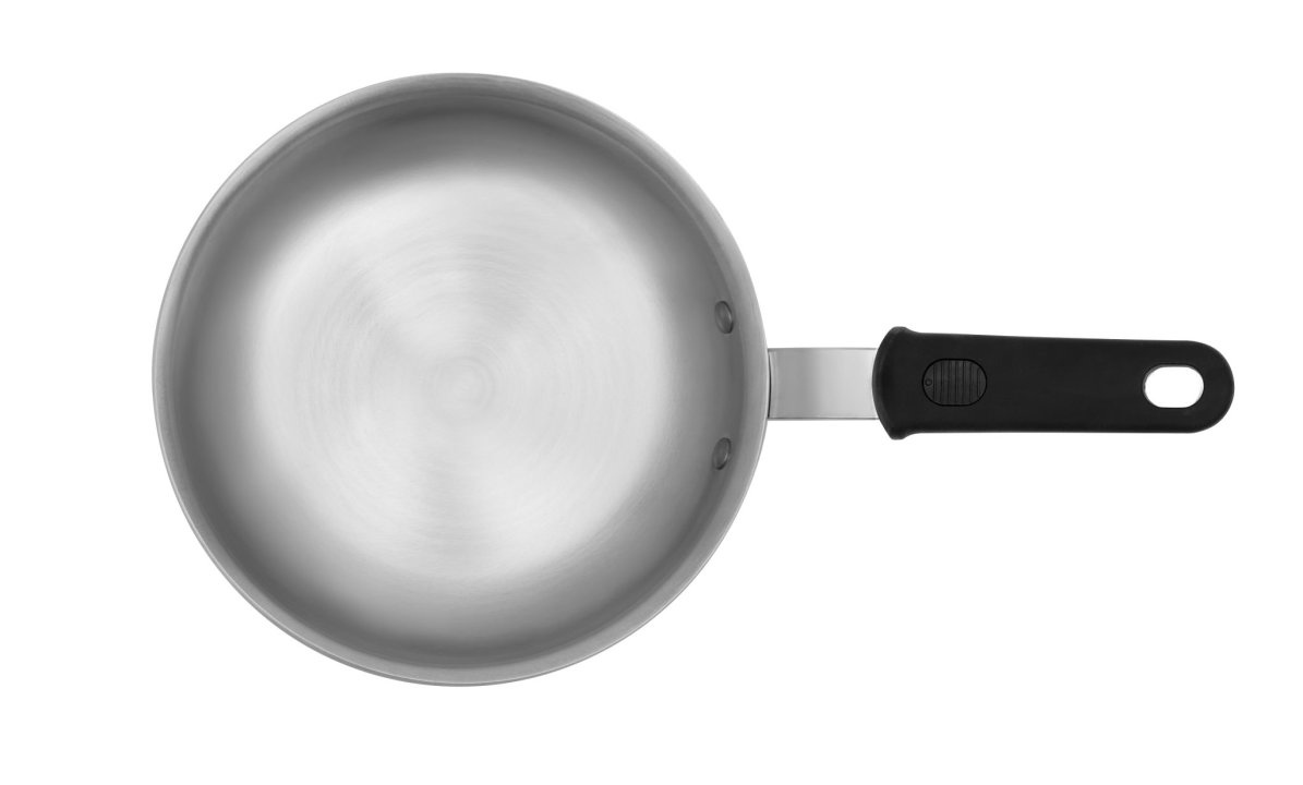 8-inch Wear-Ever® aluminum fry pan with natural finish and silicone handle