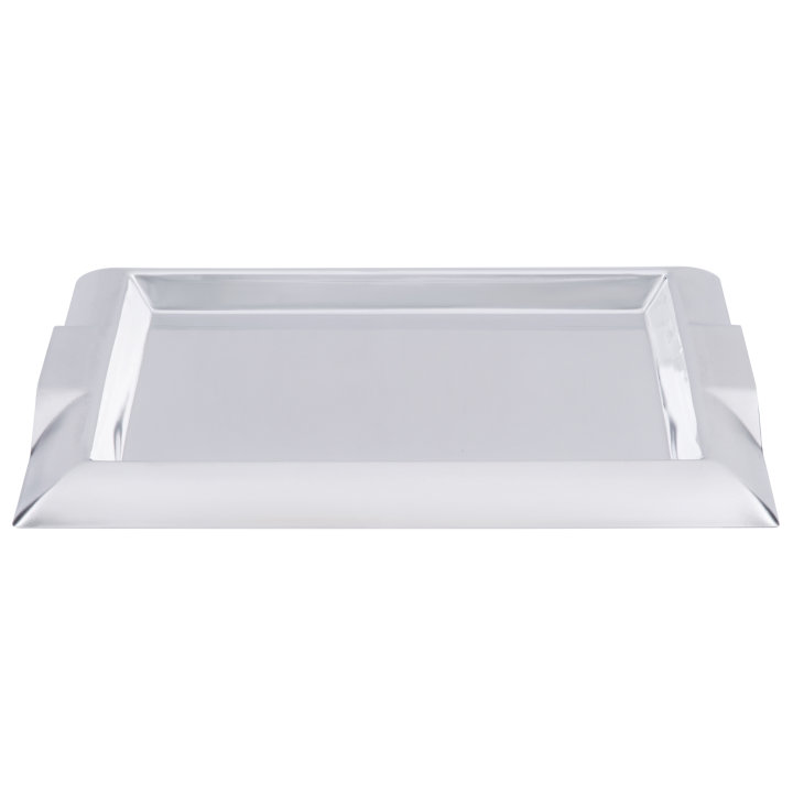 Small rectangular stainless steel serving tray