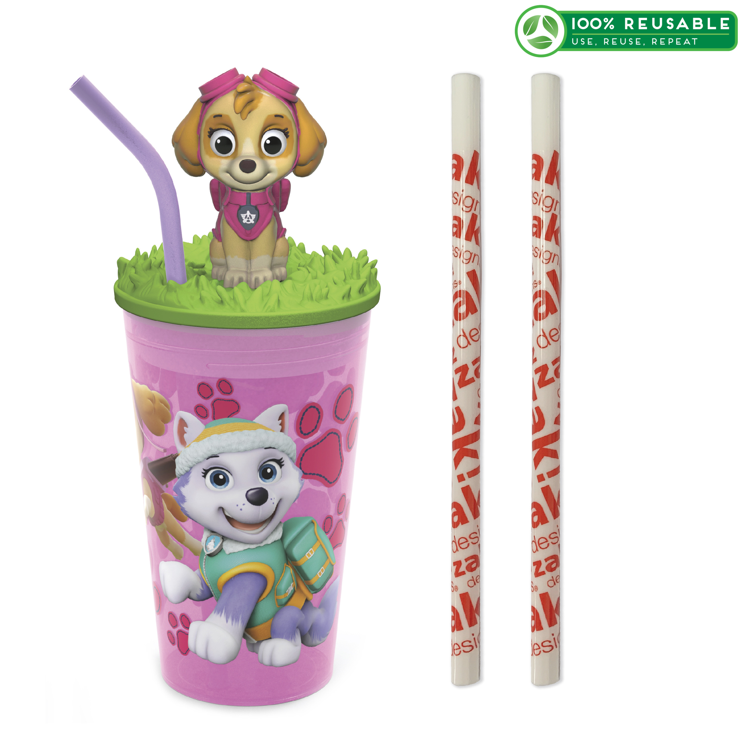 Paw Patrol 15 ounce Kid’s Tumbler, Skye, 3-piece set image