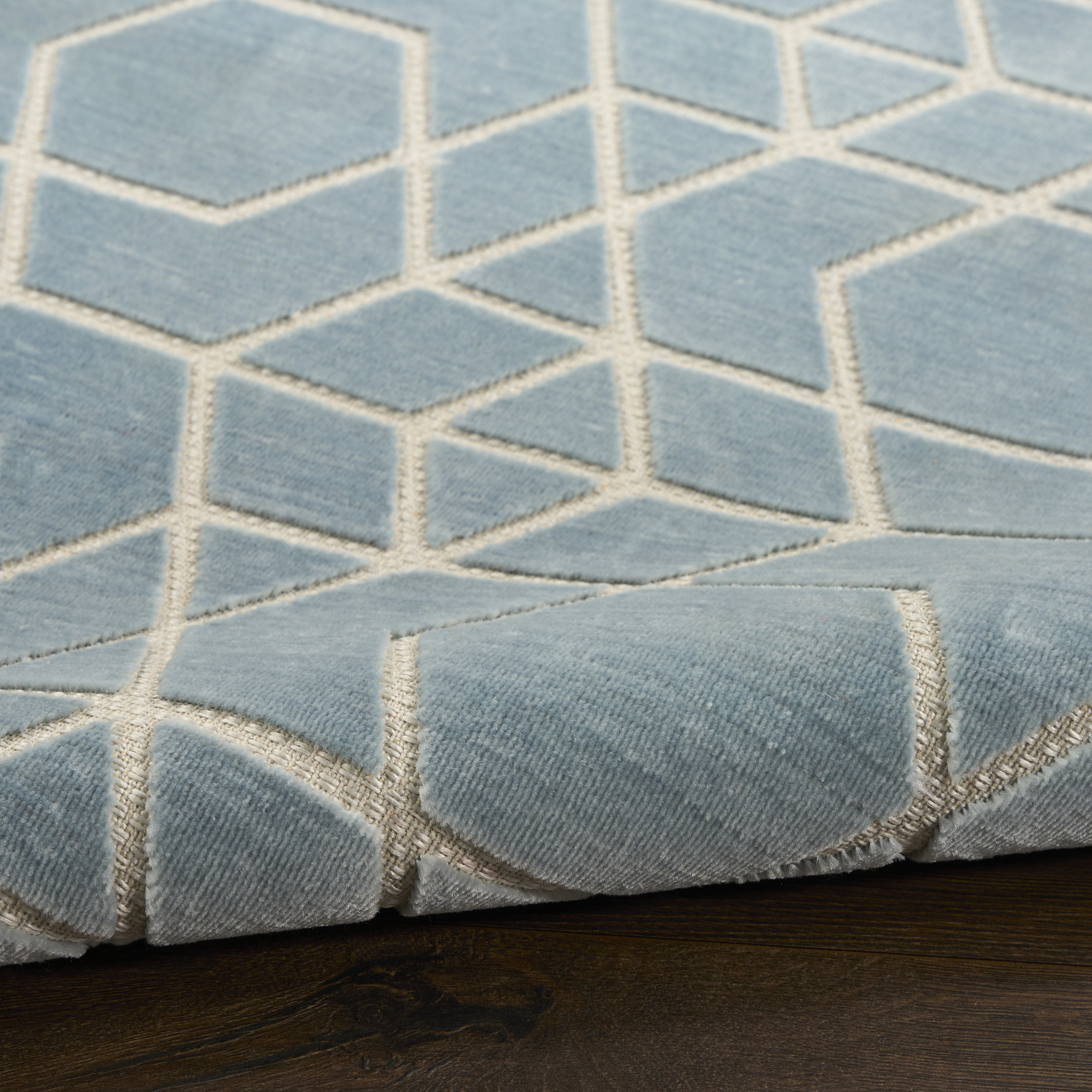 Nourison Washable Charm 3' x 5' Blue Ivory Modern Indoor Rug