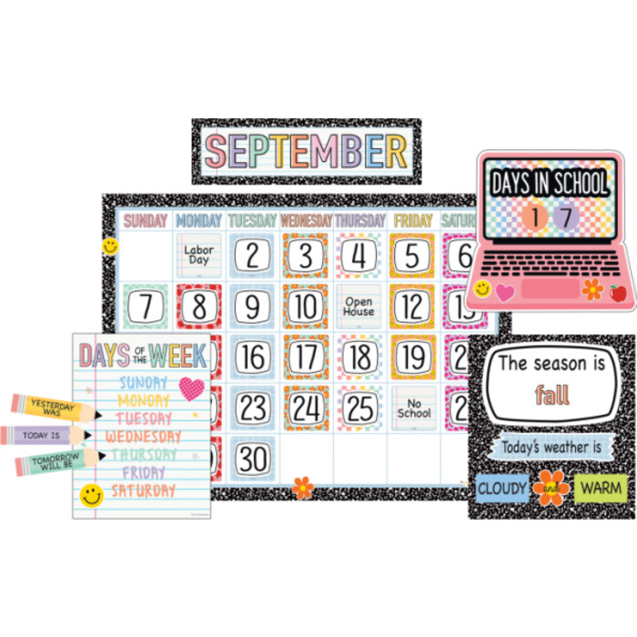Cool for School Calendar Bulletin Board Set, 110 Pieces