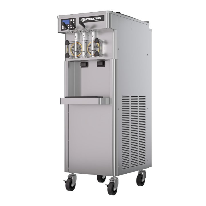 208- to 240-volt water-cooled 1-phase soft serve gravity-fed twin-twist floor machine