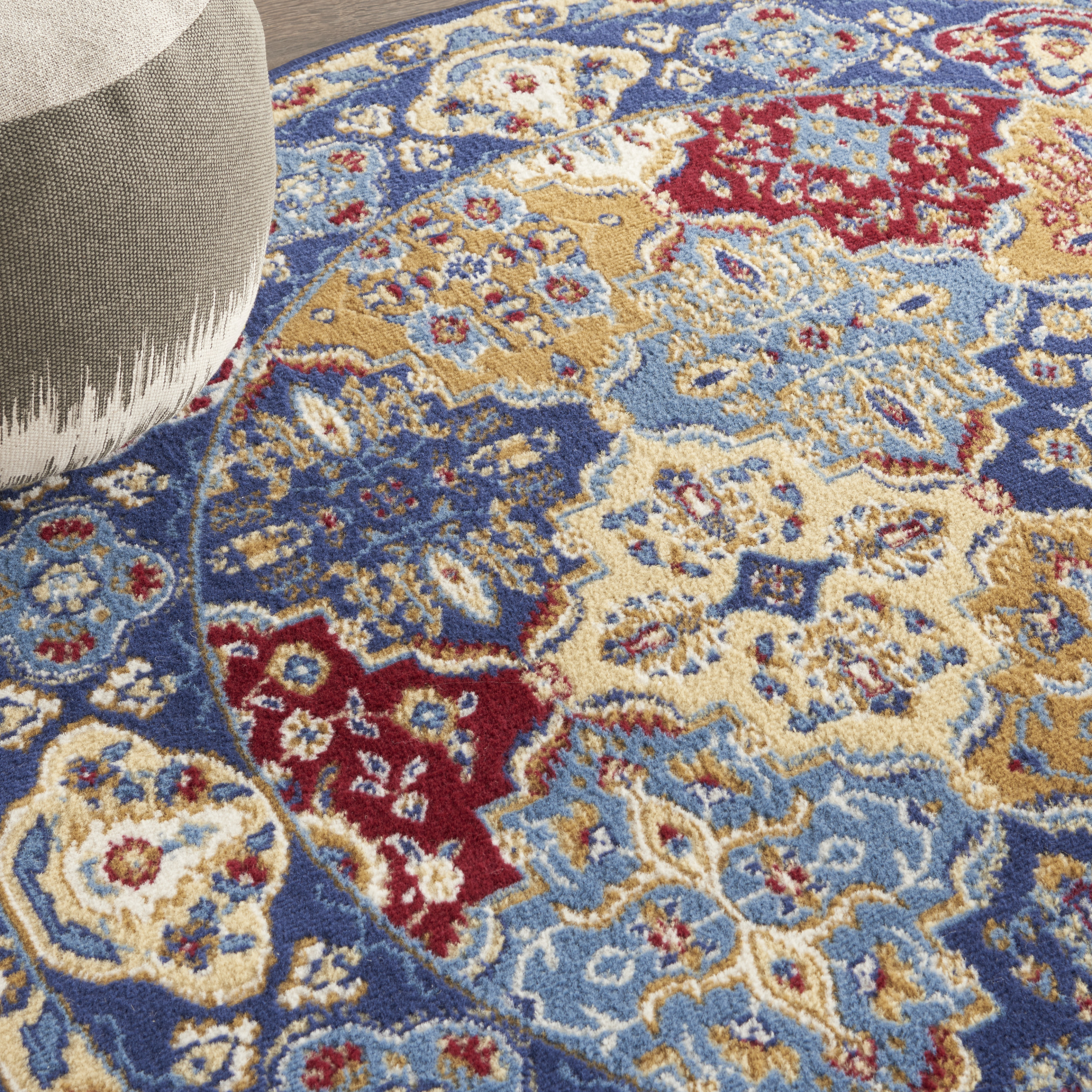 Nourison Grafix 5'3" x Round Multicolor Bohemian Indoor Rug