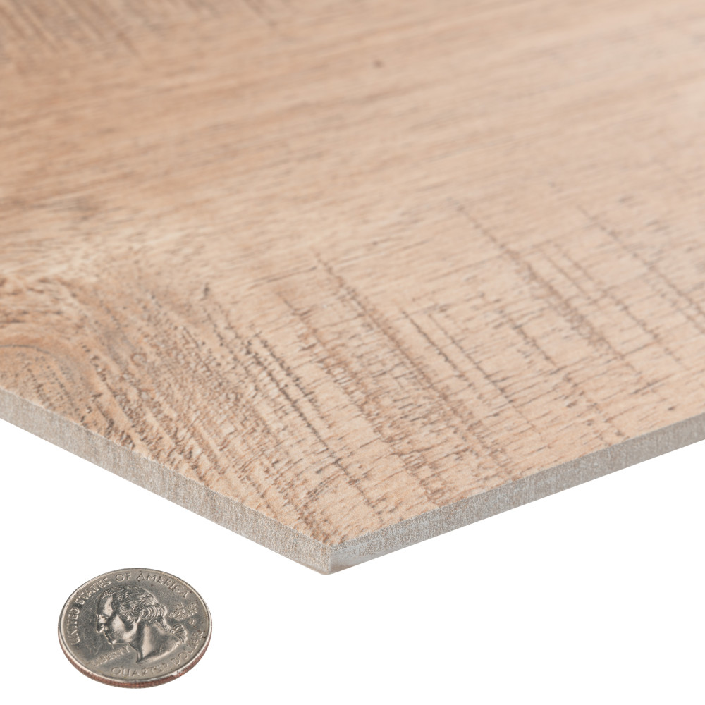 Sawnwood Hex Brown 8-5/8 in. x 9-7/8 in. Porcelain Floor and Wall Tile
