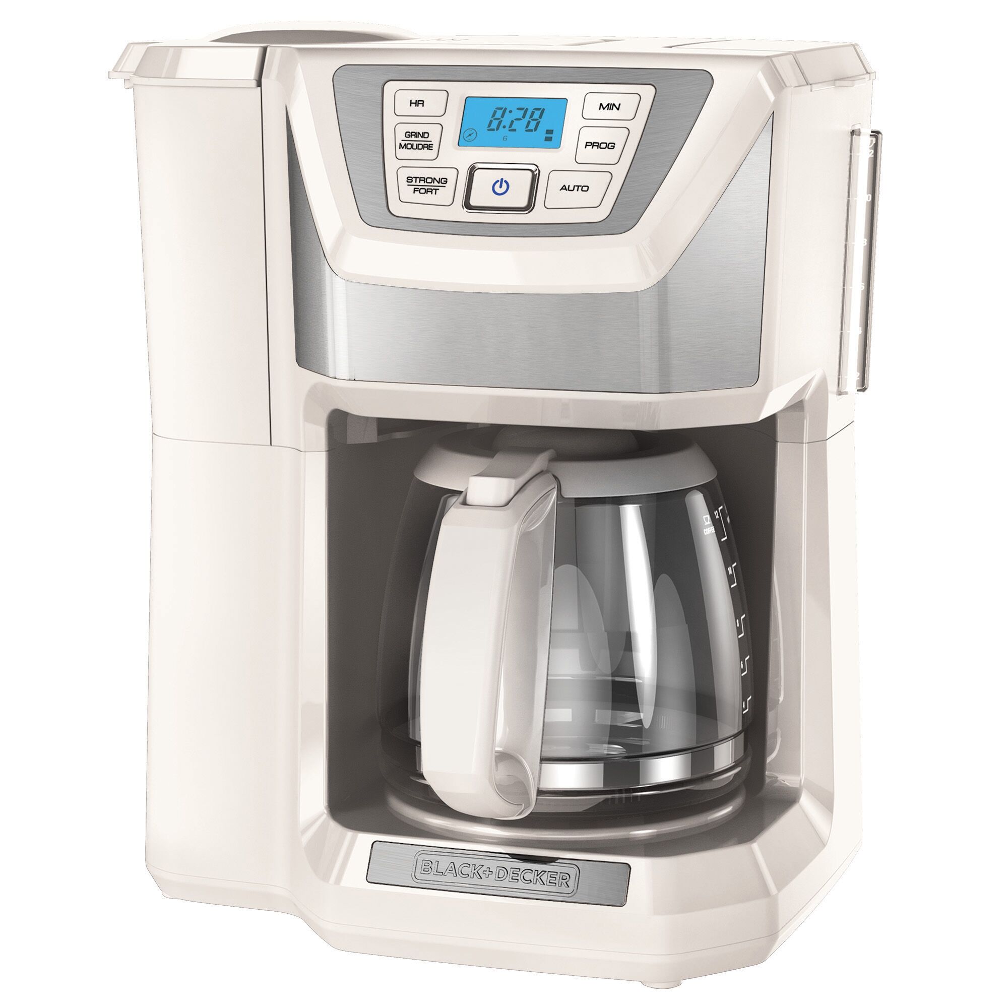 Profile of 12 cup mill plus brew coffee maker.
