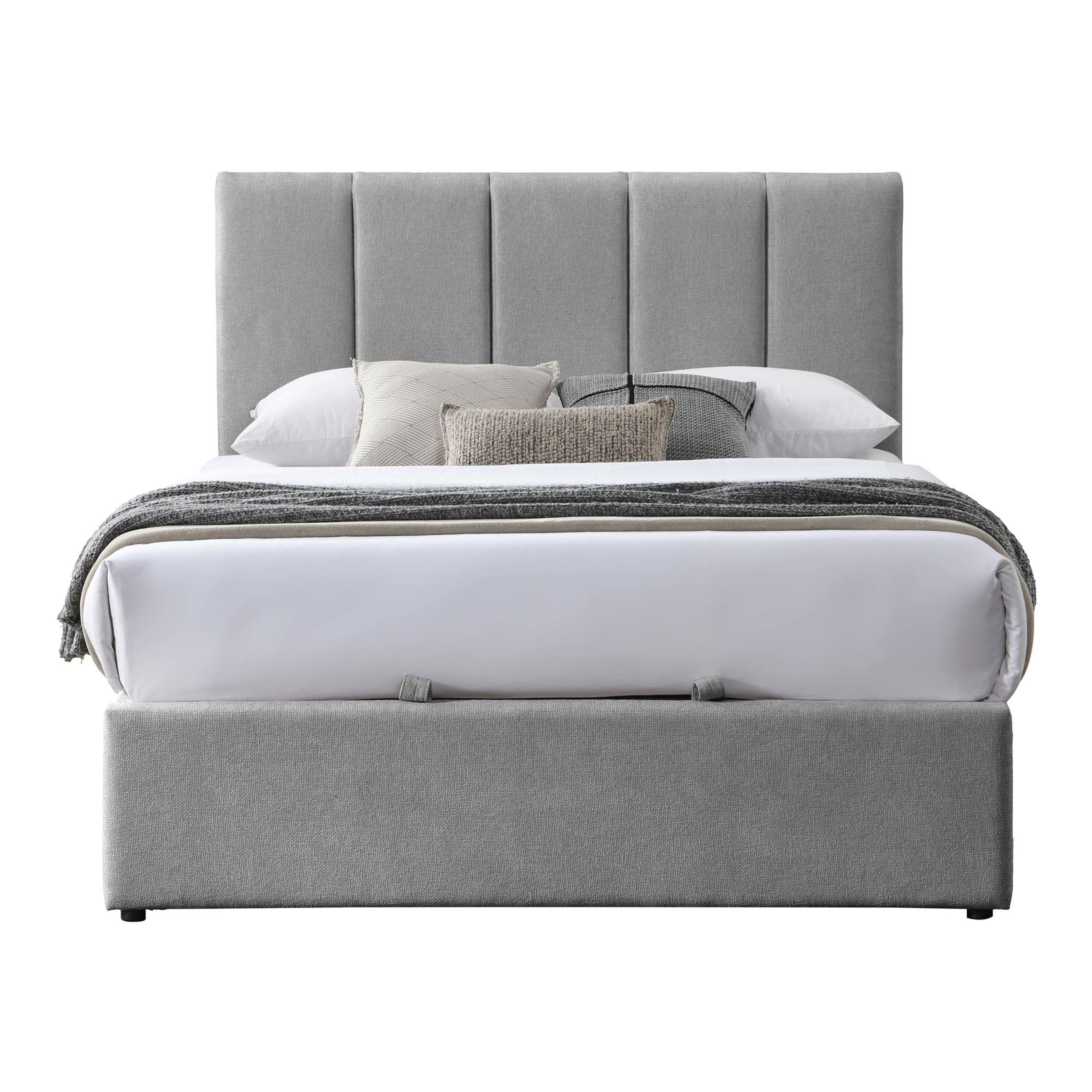 Lifestyle image of the  Harlow Bed Frame, Gas Lift Base, Dark Grey from Forty Winks