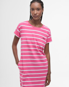 Otterburn Striped T-Shirt Dress Rose Pink/White