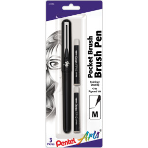 Pocket Brush Pen with 2 Black Refills