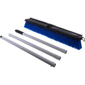 Carlisle, Sweep Complete, 24in, Floor Sweep with Squeegee, Plastic Bristles, Blue