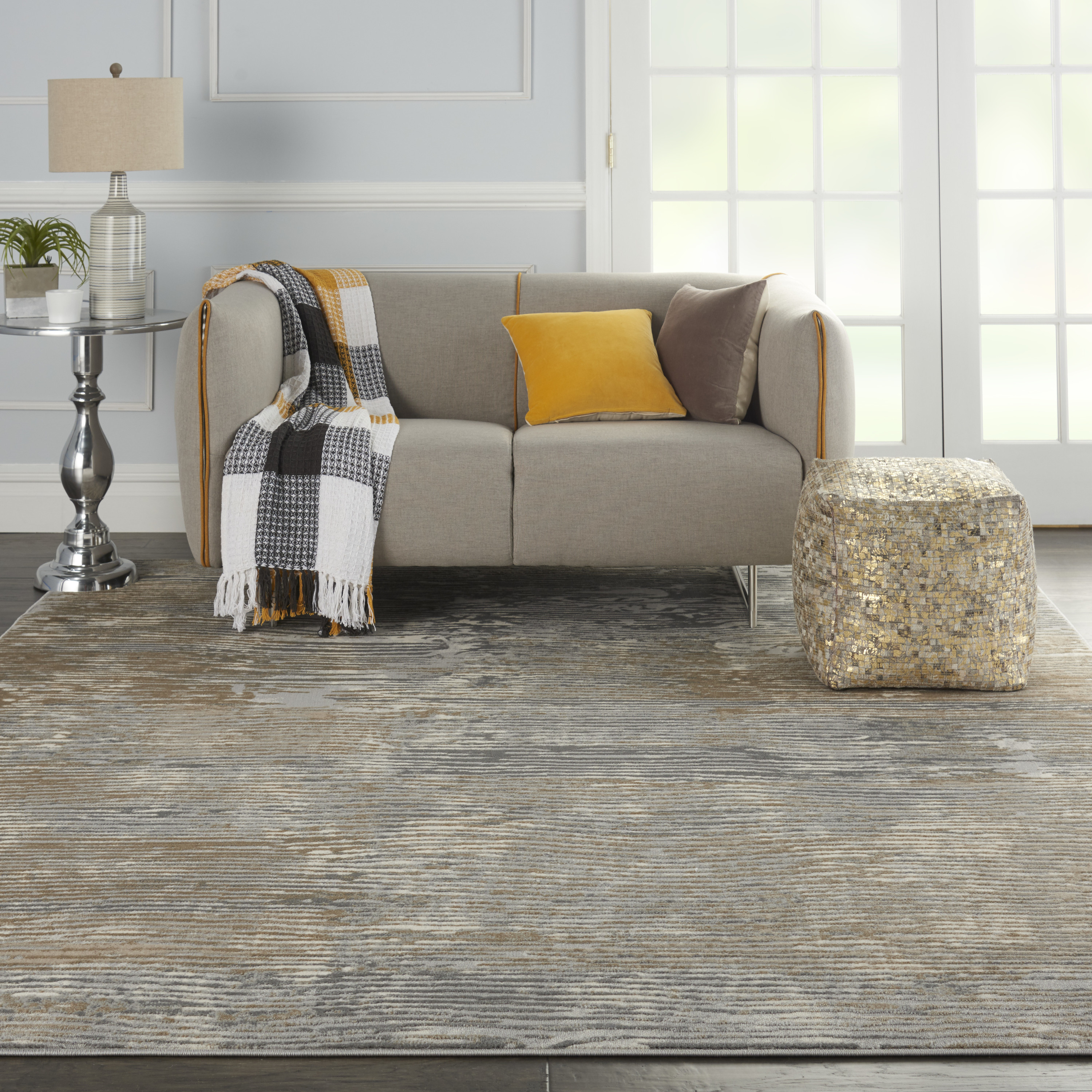 Nourison Solace 8' x 10' Grey Beige Modern Indoor Rug