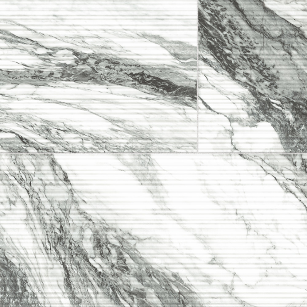 Touche Pleated Deco Zebre 23-1/2 in. x 47-1/8 in. Porcelain Floor and Wall Tile