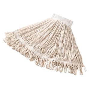 Rubbermaid Commercial, Super Stitch®, Blend Looped-End Wet Mop Head with 5" Headband, 20 oz, White