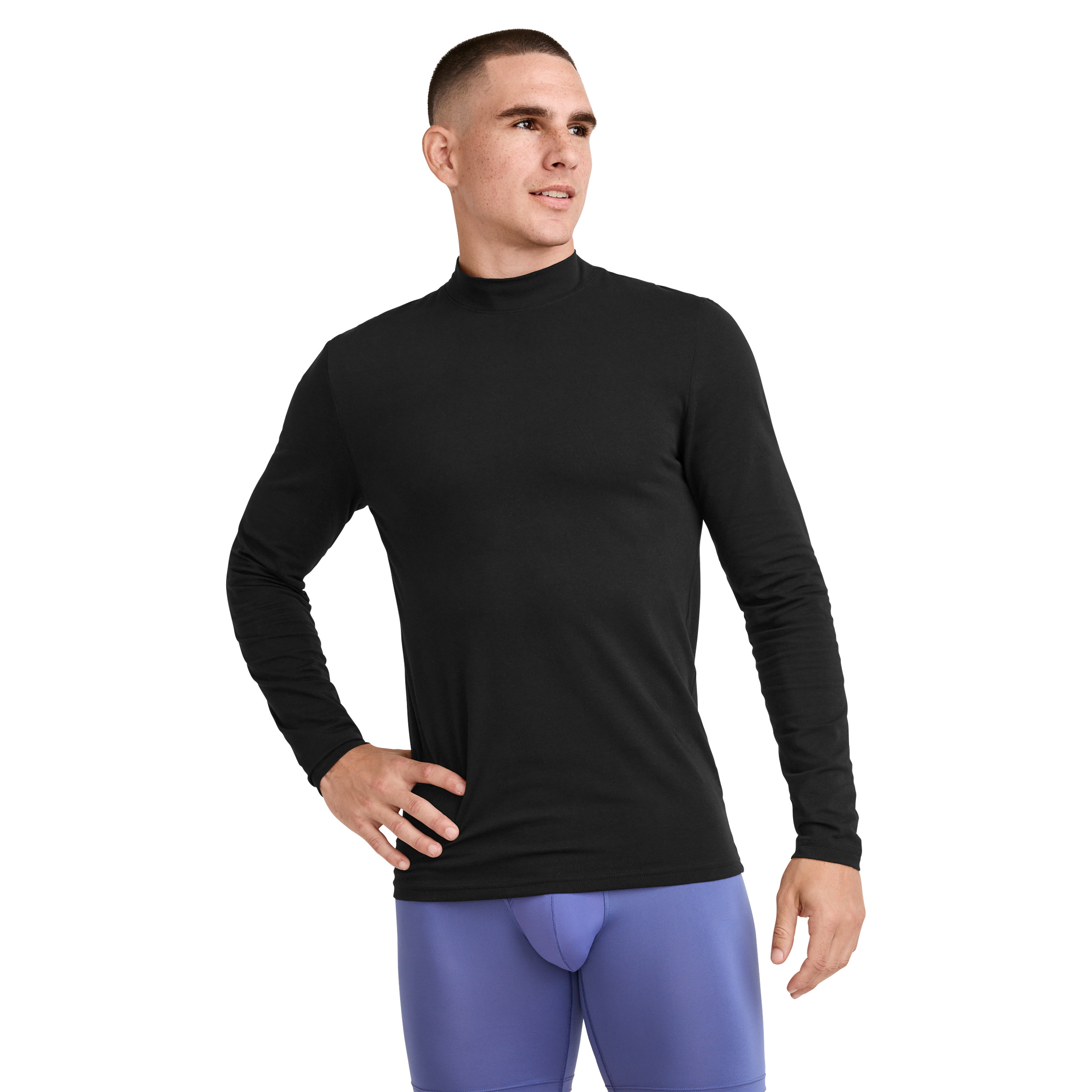 Jockey Men's Cotton Stretch Long Sleeve Mock Neck Tee