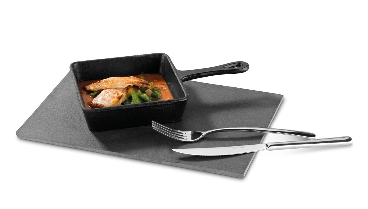 Mini square frying pan 13.6 x 13.6 cm cast iron