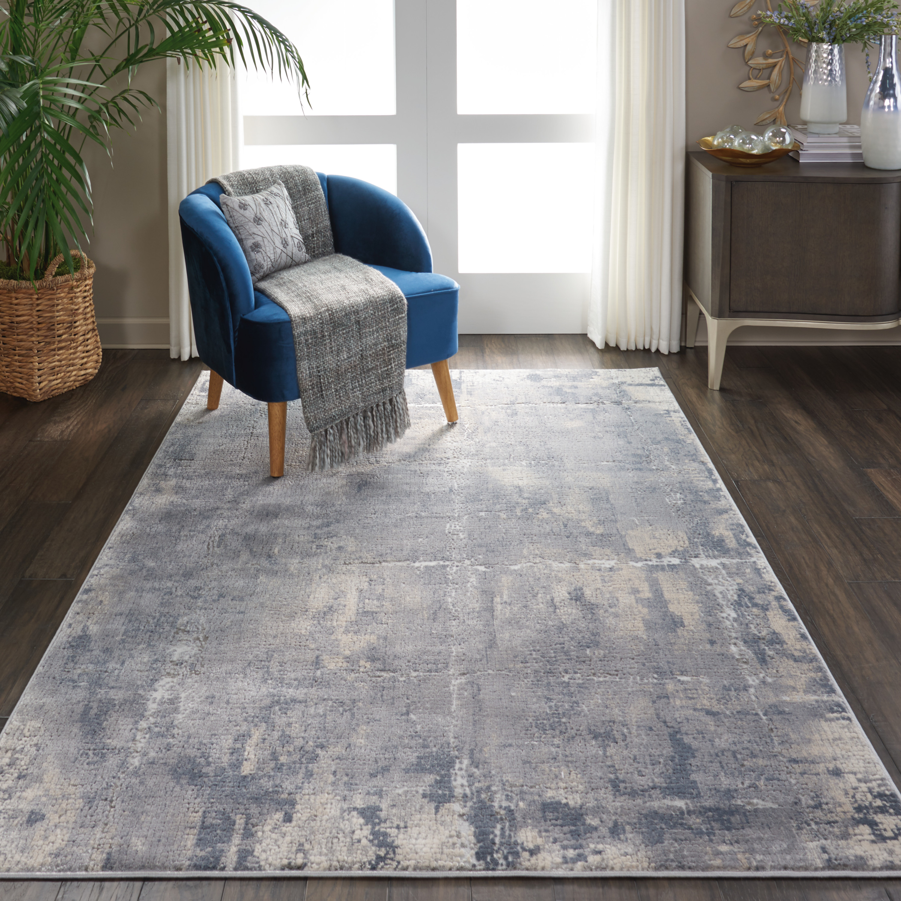 Nourison Rustic Textures 3'11" x 5'11" Grey Beige Modern Indoor Rug