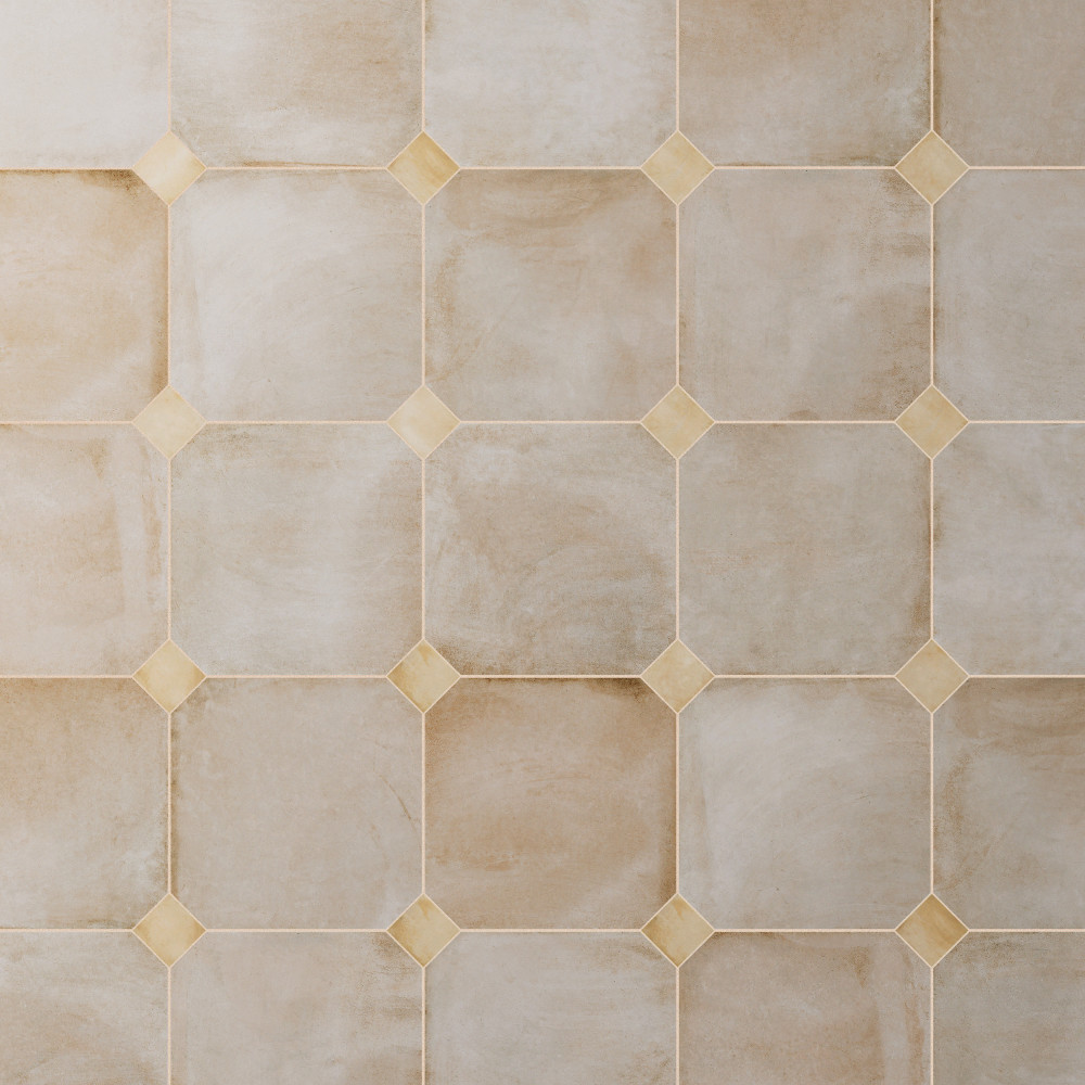 Laverton Octagon Arena with Taco Beige 7-7/8 in. x 7-7/8 in. Porcelain Floor and Wall Tile