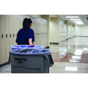 Rubbermaid Commercial, VENTED BRUTE, 44 gal, Plastic, Gray, Round, Receptacle