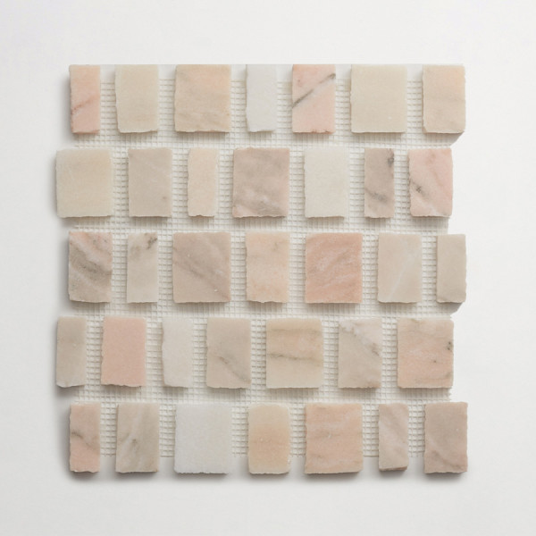 lapidary | rough cut mosaic sheet | pink/grey (large joint) 
