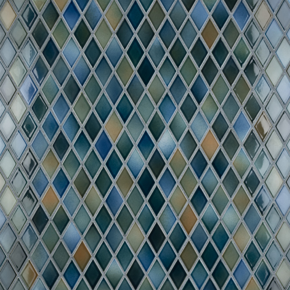 Hudson Kite Lagoon 10-1/8 In. X 11-3/4 In. Porcelain Mosaic Tile ...