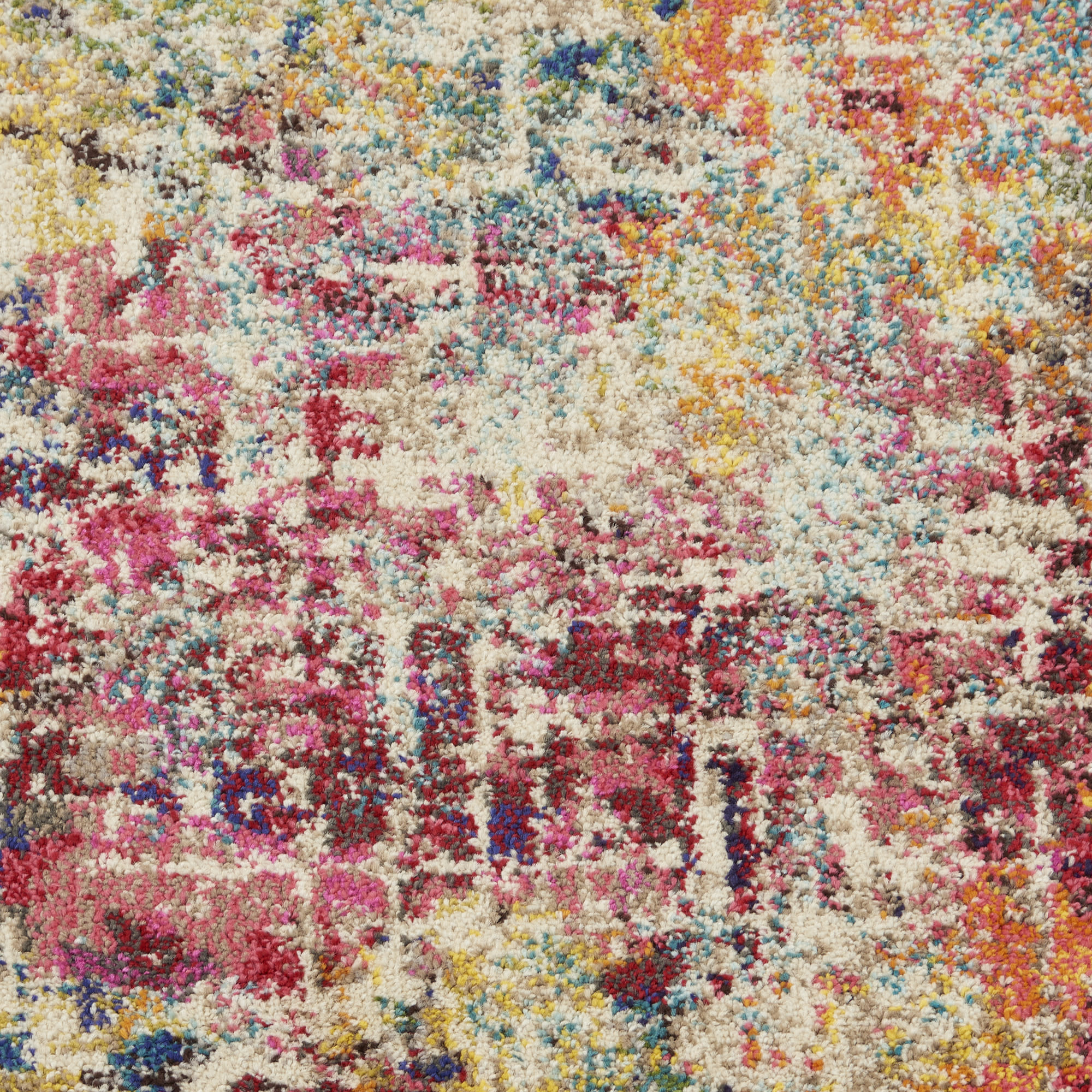 Nourison Celestial 2'2" x 7'6" Pink Multicolor Modern & Contemporary Indoor Rug
